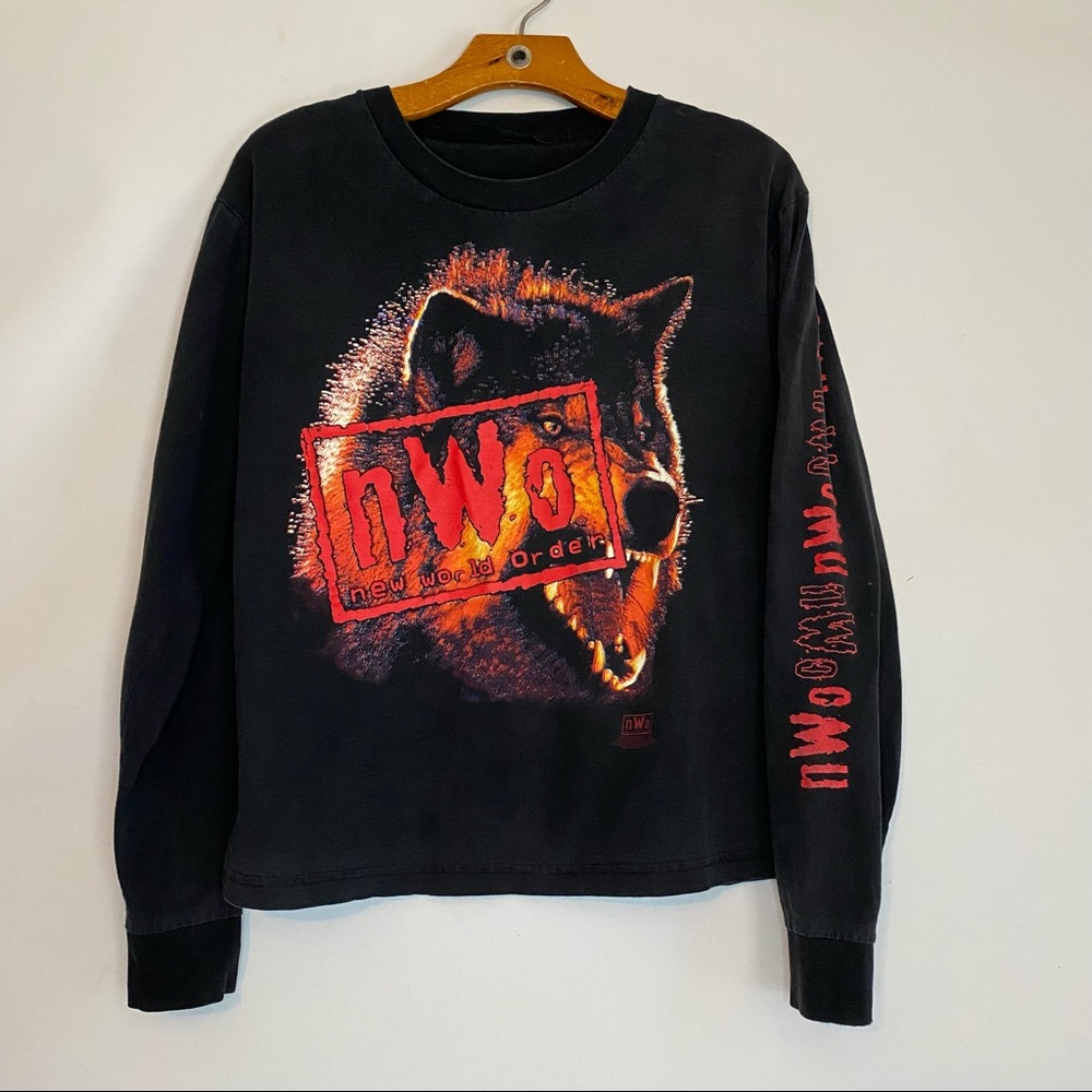 Vintage New World Order Wolfpac 90s Long Sleeve Tshirt